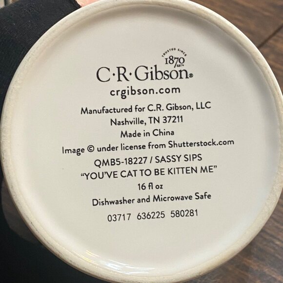 C.R. Gibson 16 Oz Porcelain Coffee Mug "You've Cat To Be Kitten Me Right Meow" - Picture 6 of 8